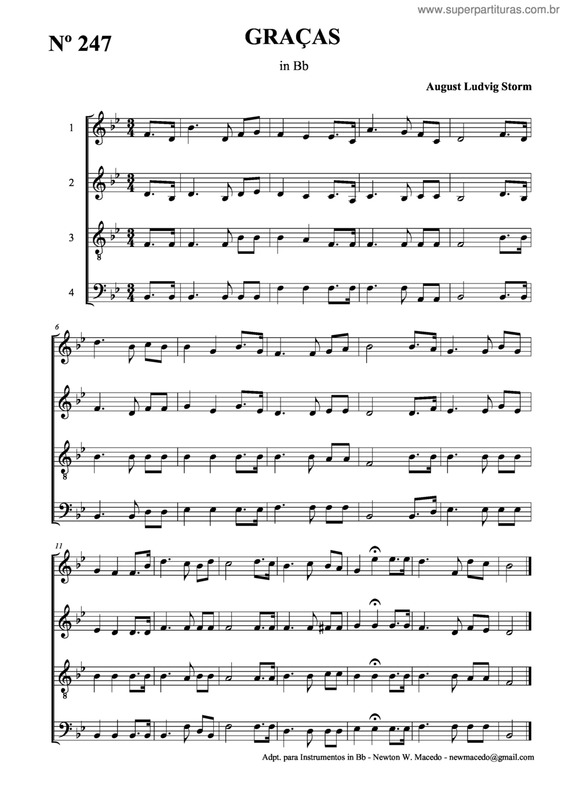 Partitura da música Graças v.4