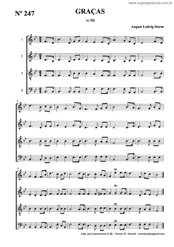 Partitura da música Graças v.4