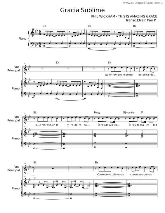 Partitura da música Gracia Sublime – Phil Wickham