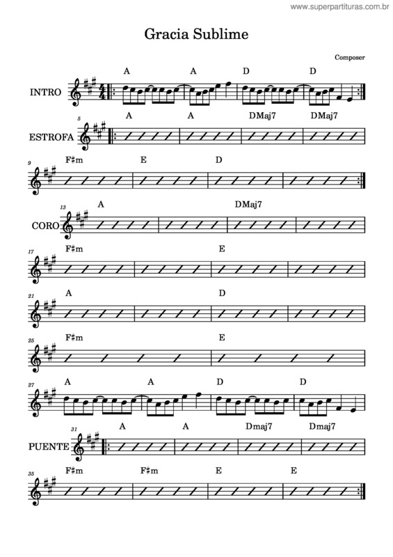 Partitura da música Gracia Sublime Es – Evan Craft Gracia Sublime