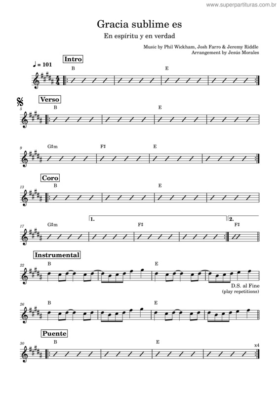 Partitura da música Gracia Sublime Es v.2