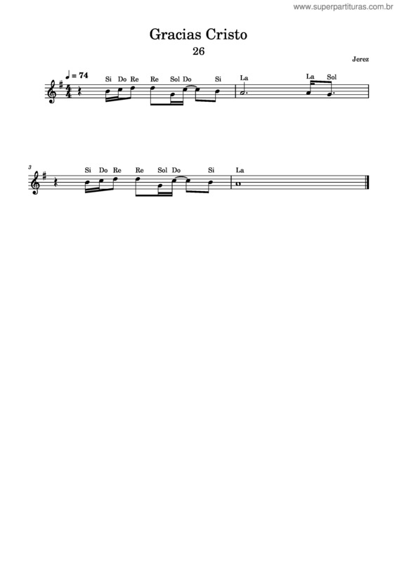 Partitura da música Gracias Cristo
