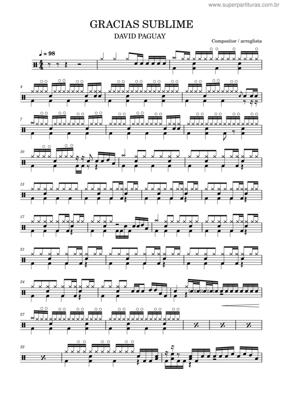 Partitura da música Gracias Sublime