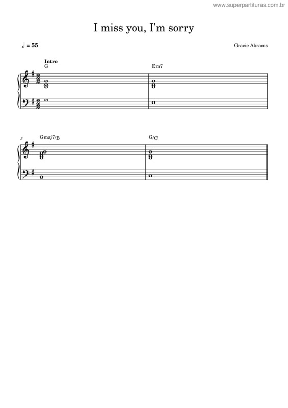 Partitura da música Gracie Abrams – I Miss You, I`M Sorry