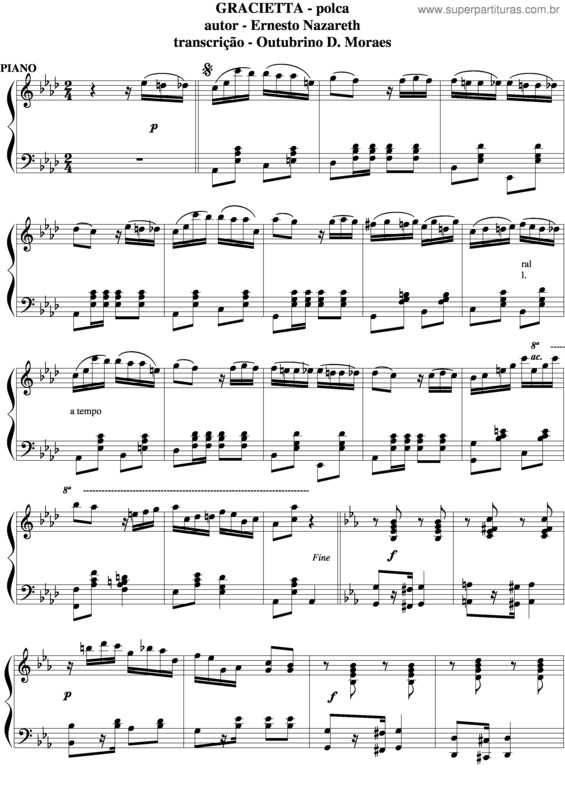Partitura da música Gracietta v.2
