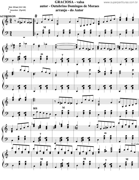 Partitura da música Graciosa v.3