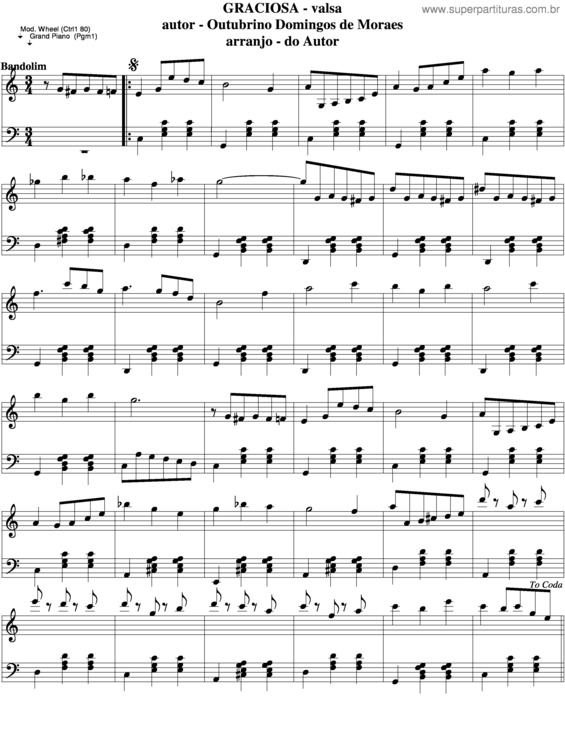 Partitura da música Graciosa v.5