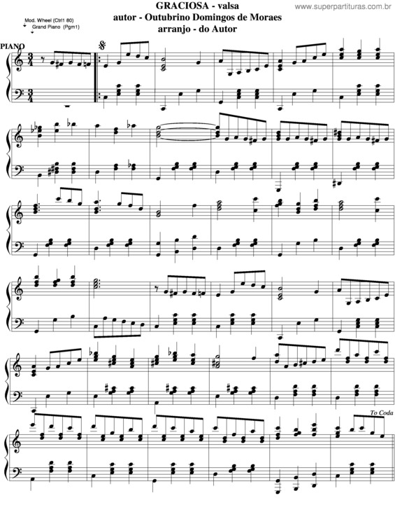 Partitura da música Graciosa v.6