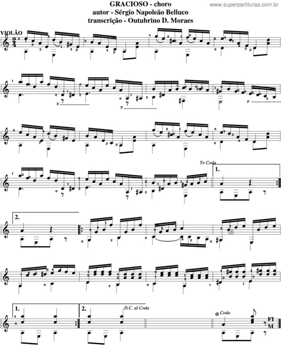 Partitura da música Gracioso v.3