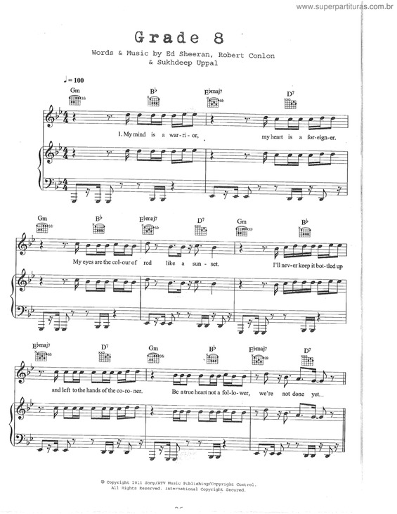 Partitura da música Grade 8