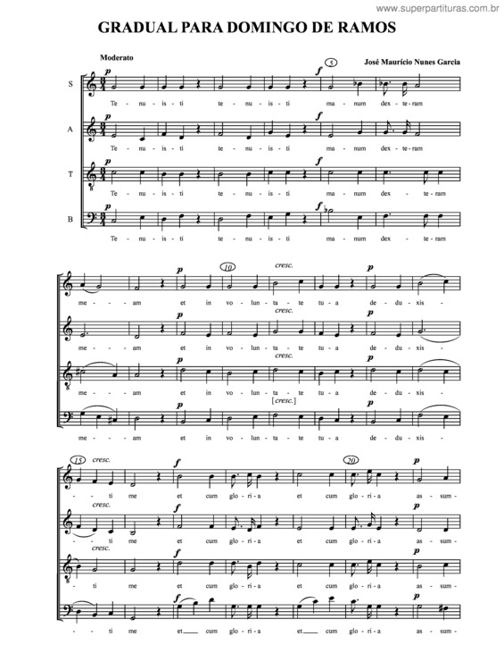 Partitura da música Gradual para domingo de ramos