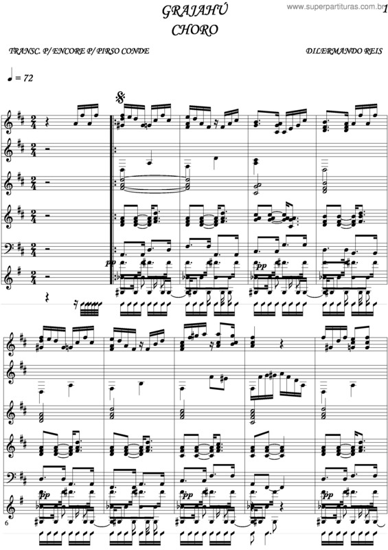 Partitura da música Grajahú v.3