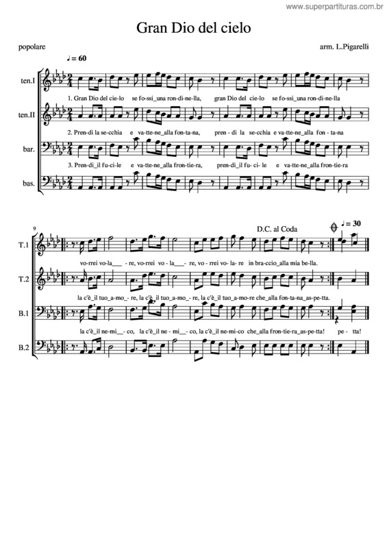 Partitura da música Gran Dio Del Cielo v.2