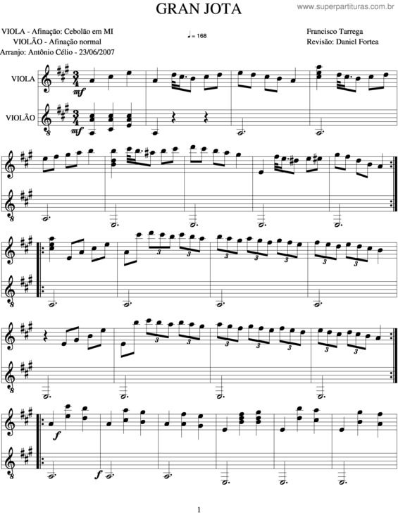 Partitura da música Gran Jota