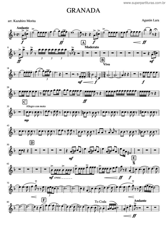 Partitura da música Granada Tumped 1