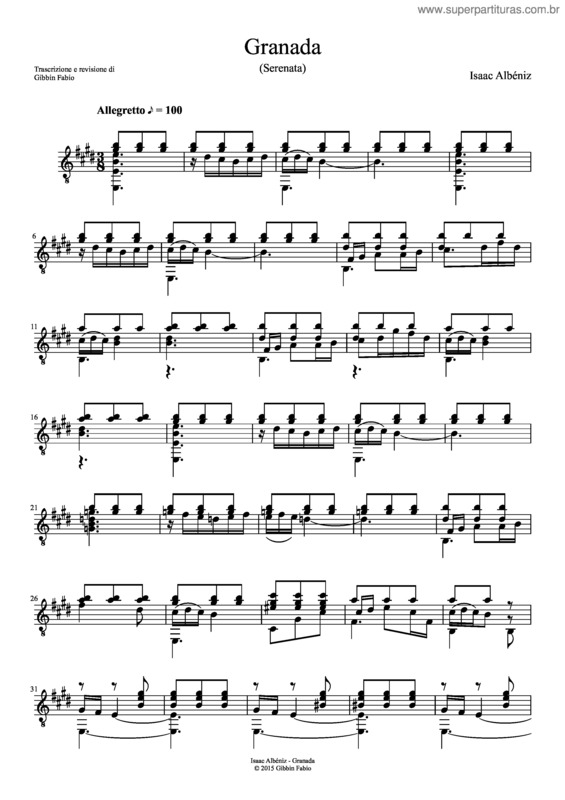 Partitura da música Granada v.12