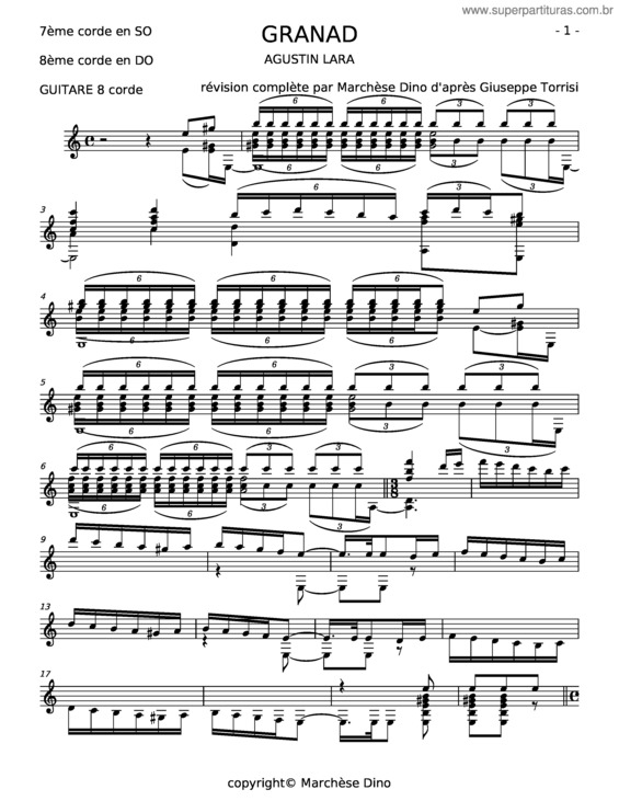 Partitura da música Granada v.18