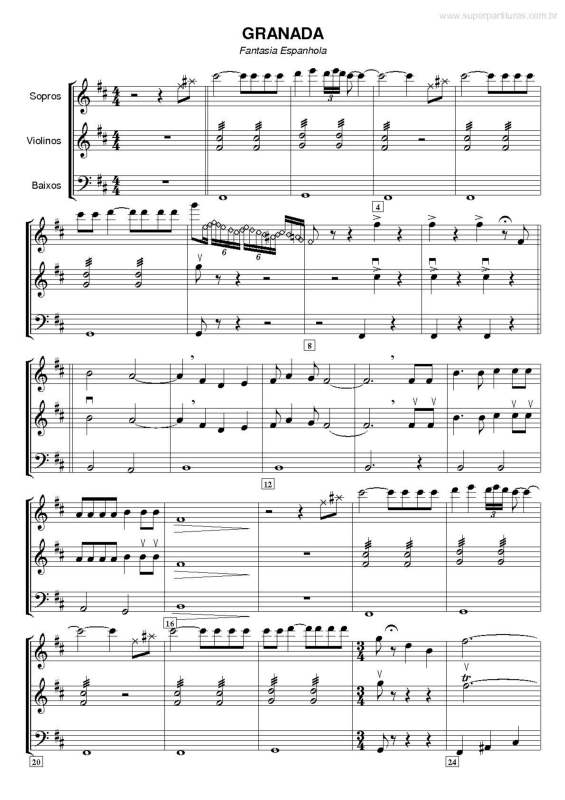 Partitura da música Granada v.3