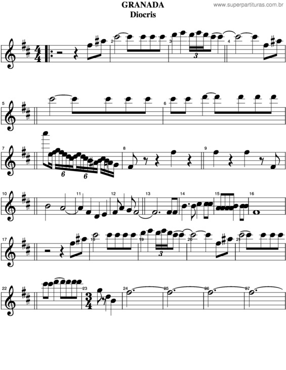 Partitura da música Granada v.6