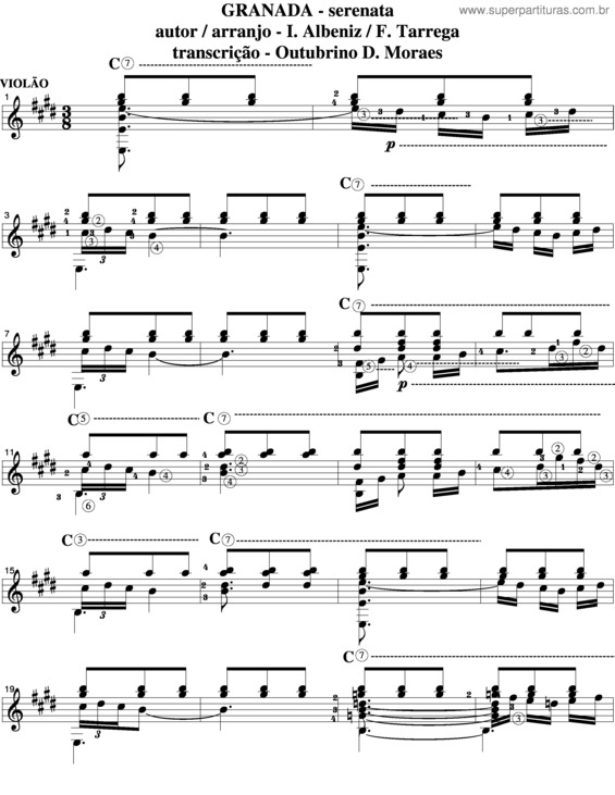 Partitura da música Granada v.7