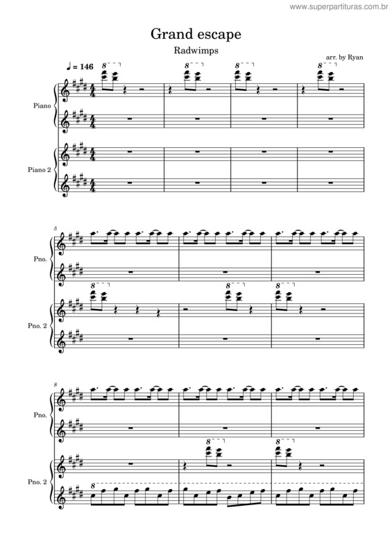 Partitura da música Grand Escape Duet Score