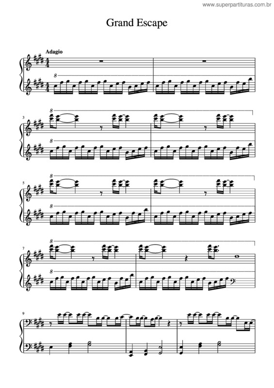 Partitura da música Grand Escape v.2