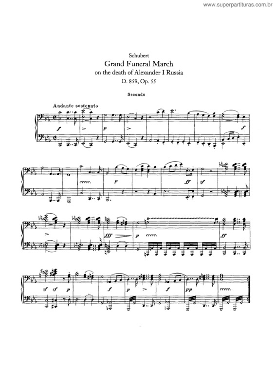 Partitura da música Grand Funeral March