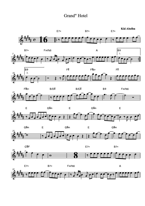 Partitura da música Grand Hotel v.4