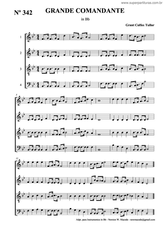 Partitura da música Grande Comandante v.2