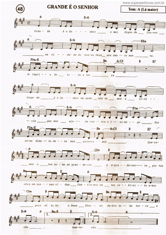 Partitura da música Grande É O Senhor v.10