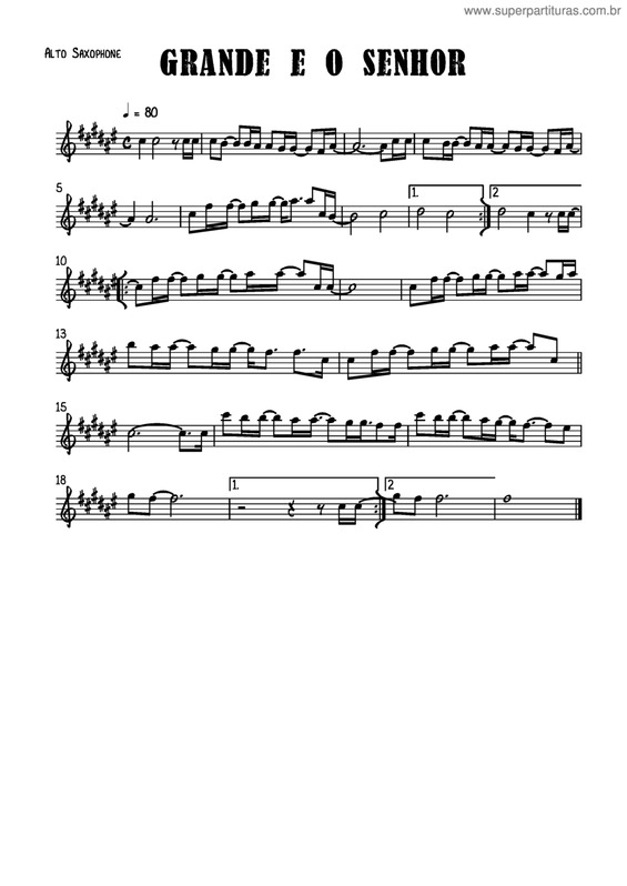 Partitura da música Grande É O Senhor v.11