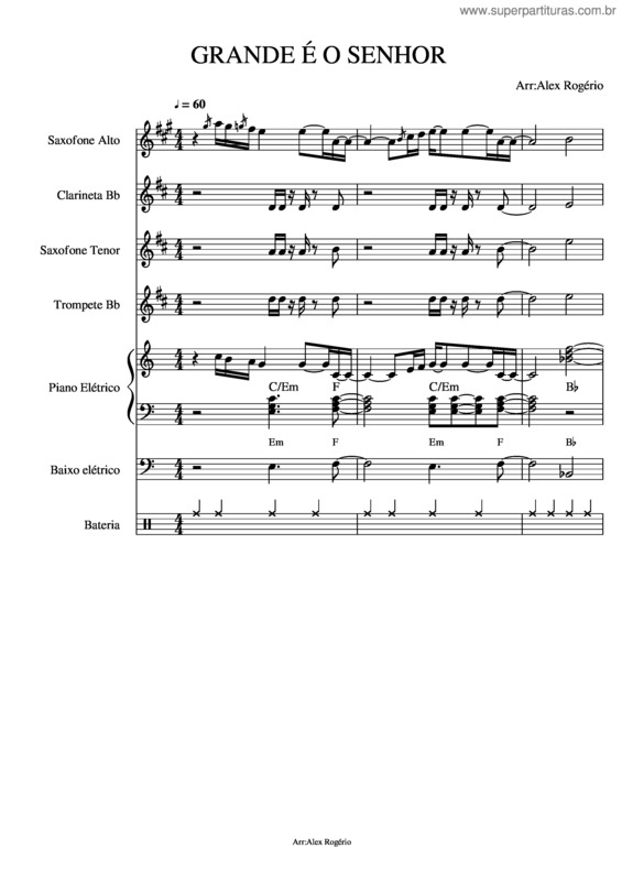 Partitura da música Grande É O Senhor v.15