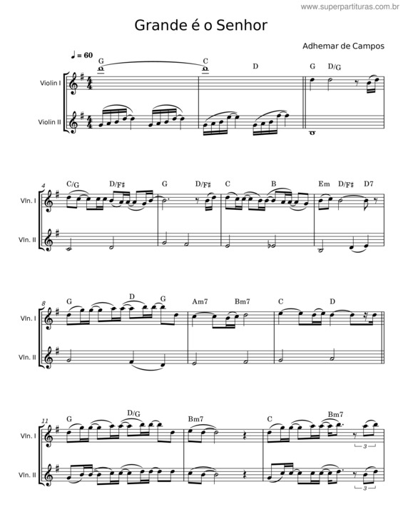 Partitura da música Grande É O Senhor v.17