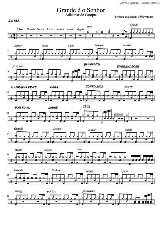 Partitura da música Grande É O Senhor v.37