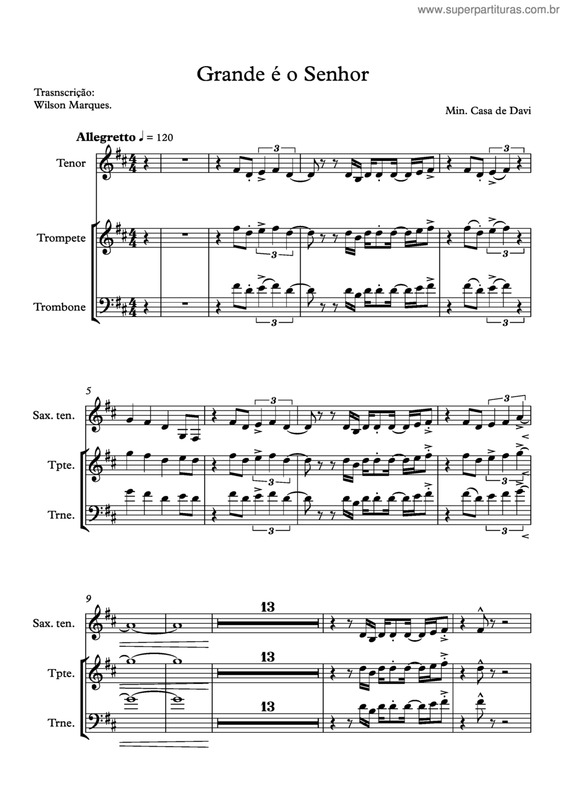 Partitura da música Grande é o Senhor v.5