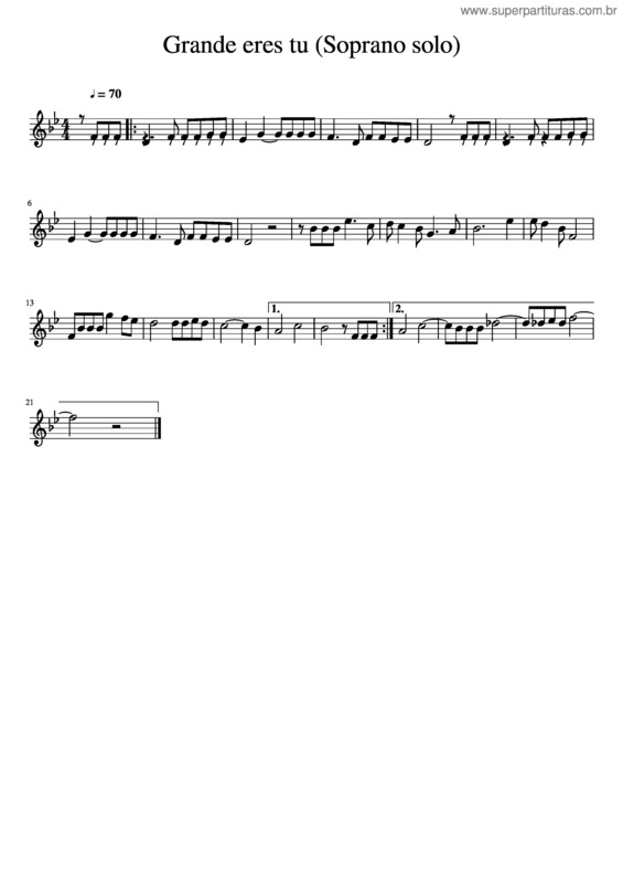 Partitura da música Grande Eres Tu v.2