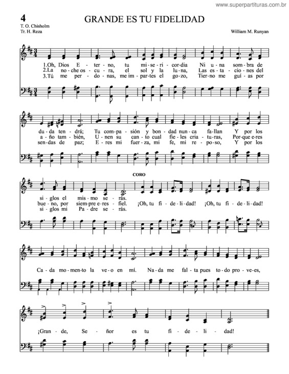 Partitura da música Grande Es Tu Fidelidad