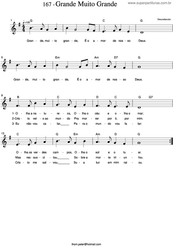 Partitura da música Grande Muito Grande