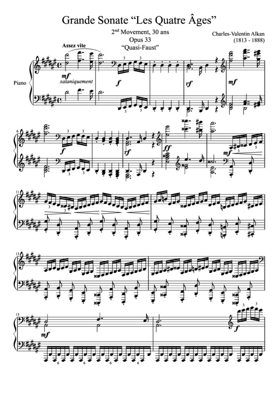 Partitura da música Grande Sonate Les Quatre Ages Opus 33 2nd Movement