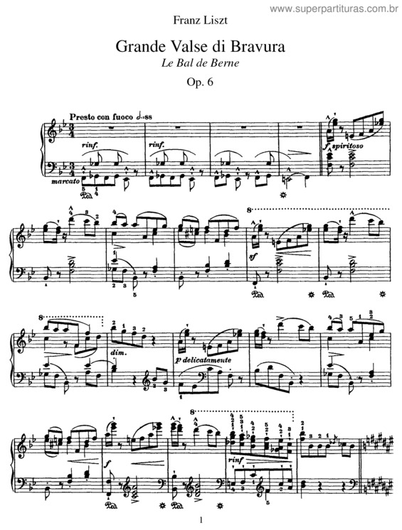 Partitura da música Grande valse di bravura