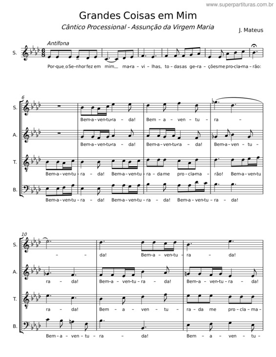 Partitura da música Grandes Coisas Em Mim