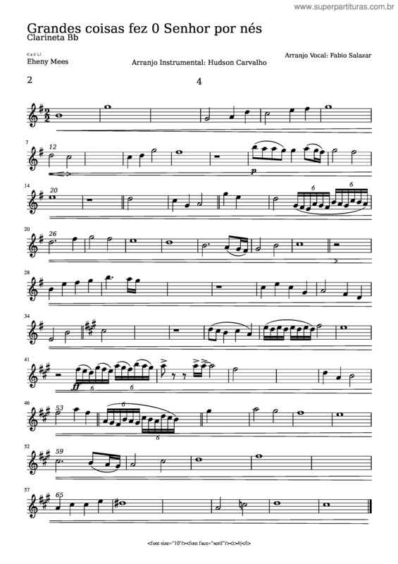 Partitura da música Grandes Coisas Fez O Senhor Por Nos Icm