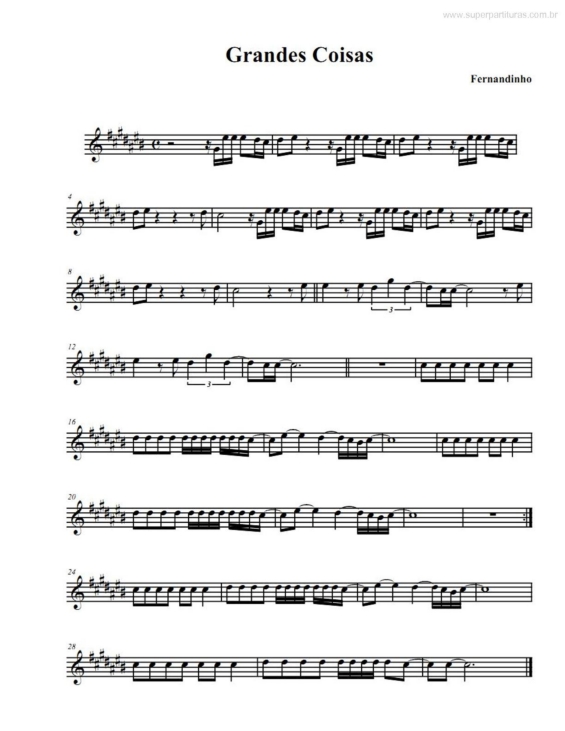 Partitura da música Grandes Coisas v.3