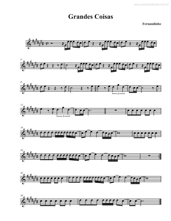 Partitura da música Grandes Coisas