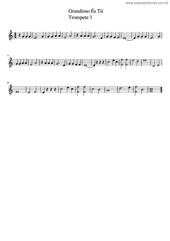 Partitura da música Grandioso Es Tu 1 Trompete