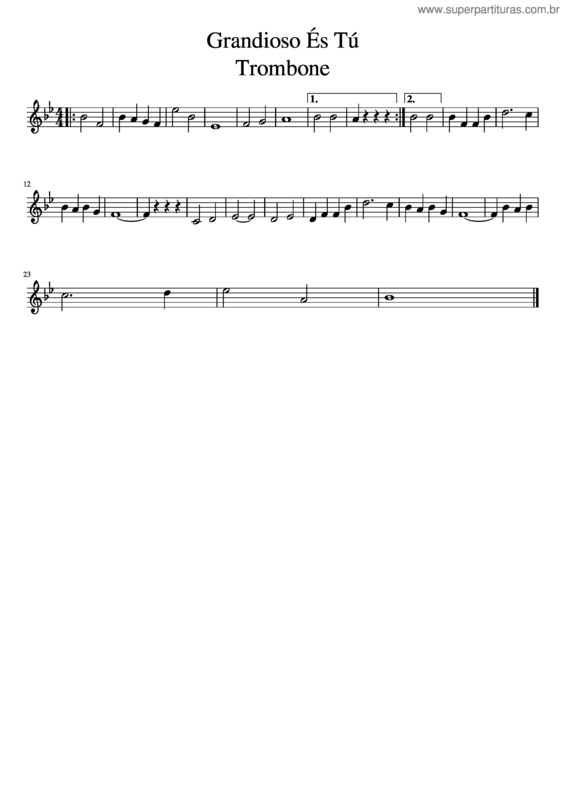 Partitura da música Grandioso Es Tu Trombone