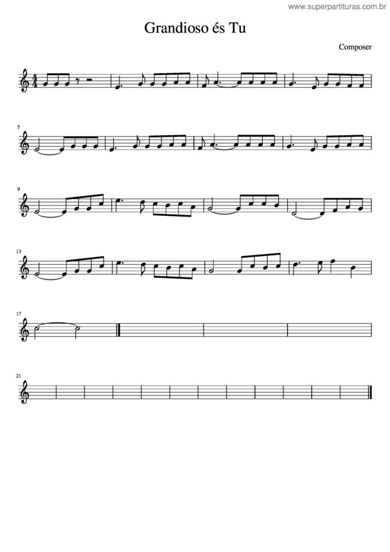 Partitura da música Grandioso És Tu v.11