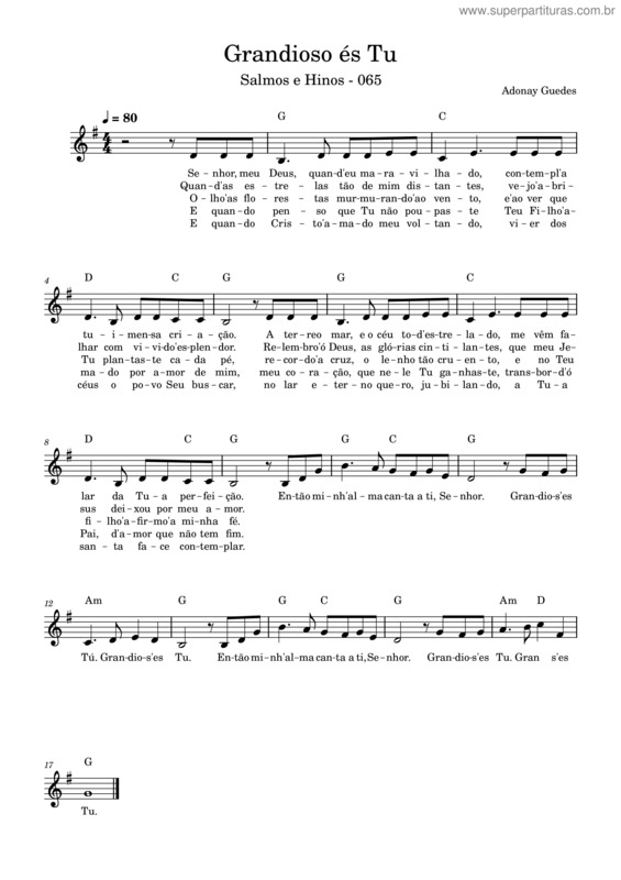 Partitura da música Grandioso És Tú v.15