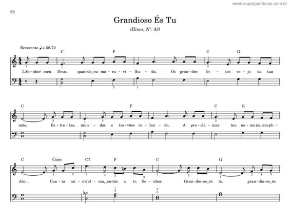 Partitura da música Grandioso És Tu v.19