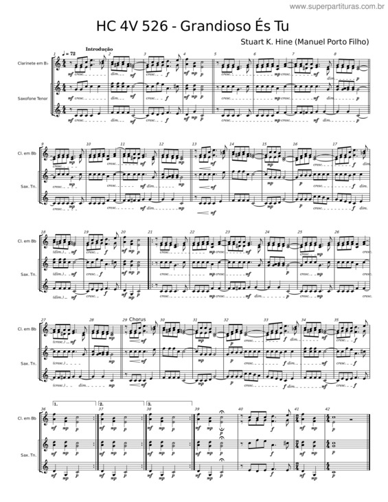 Partitura da música Grandioso És Tu v.21